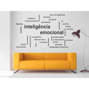 Adesivo De Parede Para Empresas Frase Inteligência Emocional Cor Preto