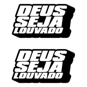 2 Adesivos Deus Seja Louvado Carro E Moto Decorativo Fé