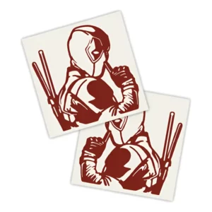 Adesivos P/ Carro 2 Unidaes Vermelho Anti Heroi Pistolas
