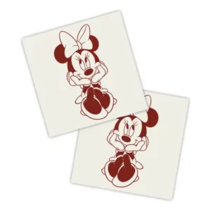 Adesivos P/ Carro 2 Unidaes Vermelho Minnie Sentada