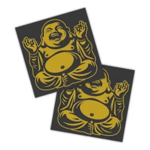 Adesivos P/ Carro 2 Unidaes Amarelo Buda Feliz