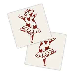 Adesivos P/ Carro 2 Unidaes Vermelho Vaca Bailarina