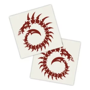 Adesivos P/ Carro 2 Unidaes Vermelho Dragão Espiral Ósseo