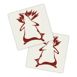 Adesivos P/ Carro 2 Unidaes Vermelho Texugo Zangado