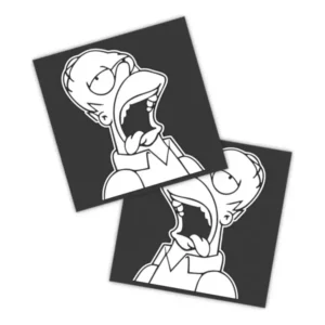 Adesivos P/ Carro 2 Unidaes Branco Homer Gritando