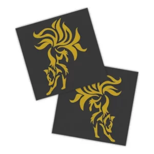 Adesivos P/ Carro 2 Unidaes Amarelo Raposa Animada