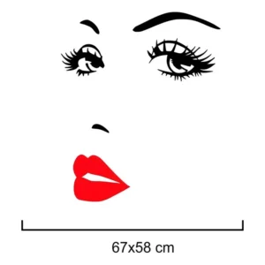 Adesivo Decorativo Parede Fama Cílios e Boca Sexy Pvc Lavável