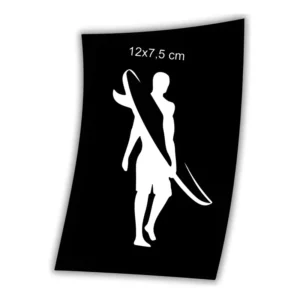 2 Adesivos Surfista Branco Carro Decorativo