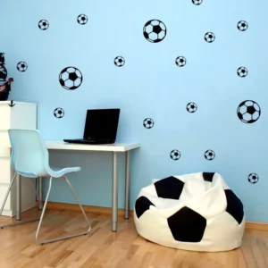 Kit Adesivos Futebol Preto 21 Unidades Vinil Autoadesivo Kanto