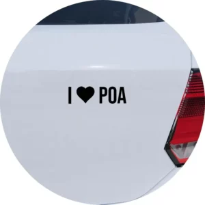 Adesivo De Carro I Love Poa - Eu Amo Porto Alegre