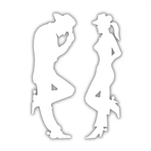 Adesivo Casal Country Cowboy E Cowgirl 25x16cm Vinil