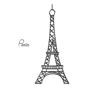 Adesivo Decorativo Parede Torre Eiffel Preto Fosco 1,65m Foscauto