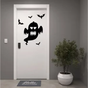 Adesivo Foscauto Halloween Fantasmas Morcegos Parede Porta Vitrine
