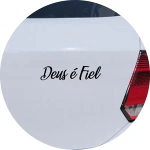 Adesivo Carro Moto Vidro Deus É Fiel Manuscrito