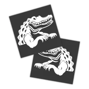 Adesivos P/ Carro 2 Unidaes Branco Crocodilo Feroz