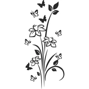 Adesivo de Parede Floral Arabesco Preto Fosco 1,05m Foscauto Decorativo