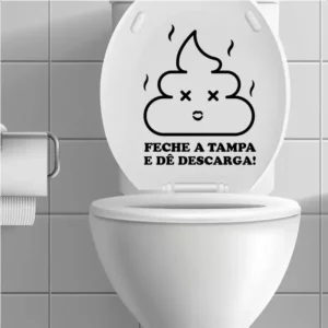 Adesivo Vaso Sanitário Divertido Feche A Tampa E Dê Descarga