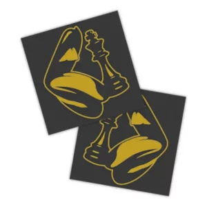 Adesivos P/ Carro 2 Unidaes Amarelo Boca Rei Xadrez