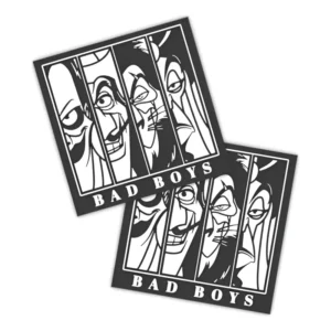 Adesivos P/ Carro 2 Unidaes Branco Bad Boys Silhuetas