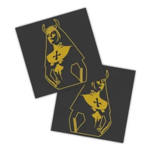 Adesivos P/ Carro 2 Unidaes Amarelo Freira Demônio