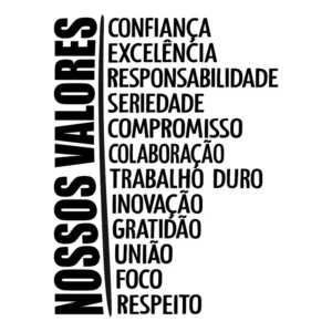Adesivo Parede Frase Nossos Valores Decoração Empresa / 95cm