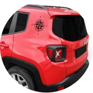 Kit 2 Adesivos Para Lateral Jeep Renegade Rosa Dos Ventos