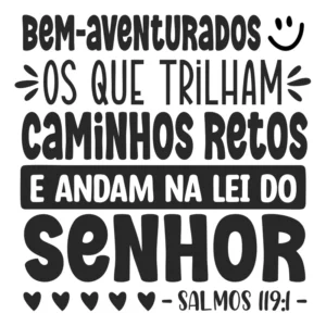 Adesivo De Parede Frase Versículos Salmos 119:1 - Grande