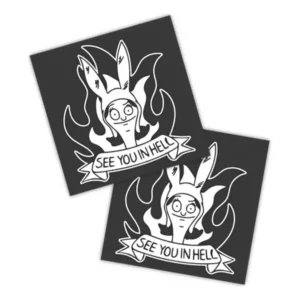 Adesivos P/ Carro 2 Unidaes Branco See You In Hell