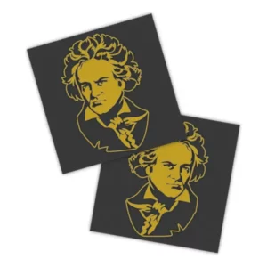 Adesivos P/ Carro 2 Unidaes Amarelo Beethoven Gênio