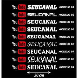 Adesivo Youtube Personalizado - Kit Com 10 Adesivos