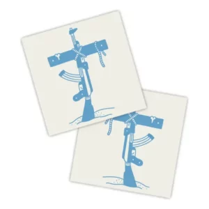 Adesivos P/ Carro 2 Unidaes Azul Cruz De Arma
