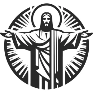 Adesivo Parede Religioso Imagem Jesus Cristo - Modelo 002 Preto