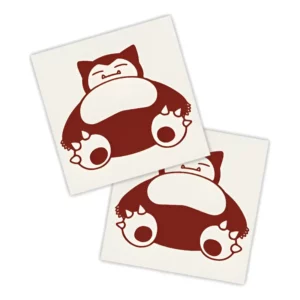Adesivos P/ Carro 2 Unidaes Vermelho Snorlax Adormecido