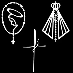 3 Adesivos Religiosos Nossa Senhora Fé Em Vinil Premium