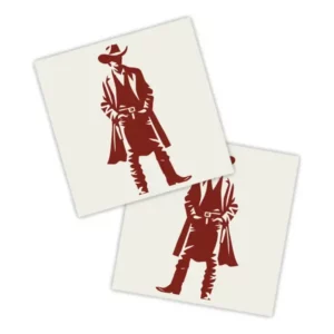 Adesivos P/ Carro 2 Unidaes Vermelho Cowboy Sombrio