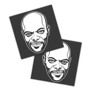 Adesivos P/ Carro 2 Unidaes Branco Marvin Gaye Retrato