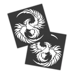 Adesivos P/ Carro 2 Unidaes Branco Fênix Tribal