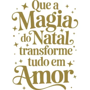 Adesivo Decorativo Parede Magia Natal Foscauto Ouro 95cm PVC