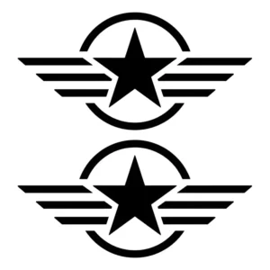2 Adesivo Símbolo Estrela Militar Para Tanque Moto Custom