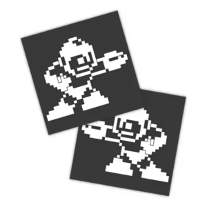 Adesivos P/ Carro 2 Unidaes Branco Mega Man