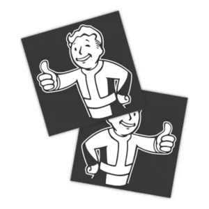 Adesivos P/ Carro 2 Unidaes Branco Vault Boy