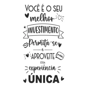 Adesivo de Parede Preto Fosco 90x47cm Texto Decorativo Superfícies Lisas