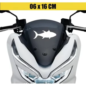 Adesivo Para Moto Capacete - Peixe Branco