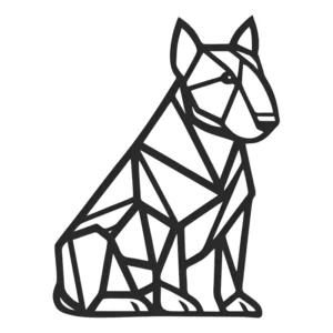 Adesivo De Parede Autocolante Foscauto Preto Fosco Cão Geométrico 60x45cm
