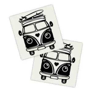 Kit 2 Lados Adesivo Carro Preto | Kombi Surfista