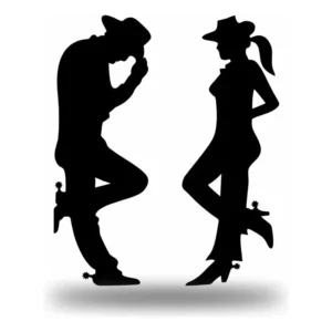 Adesivo Cowboy + Cowgirl 25cm Ideal Para Caminhonetes