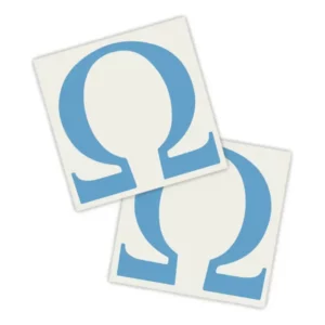 Adesivos P/ Carro 2 Unidaes Azul Símbolo Ômega