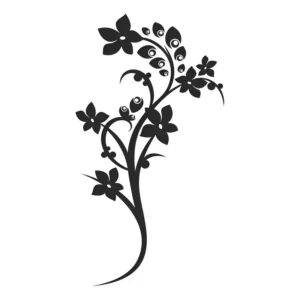 Adesivo De Parede Floral Arabesco Decorativo Mod. 005 Cor Preto Fosco