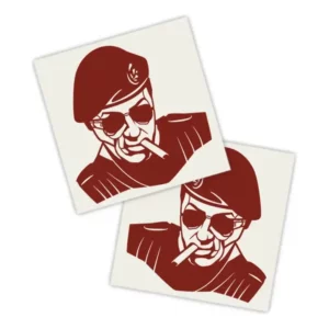 Adesivos P/ Carro 2 Unidaes Vermelho Boinas Fumantes