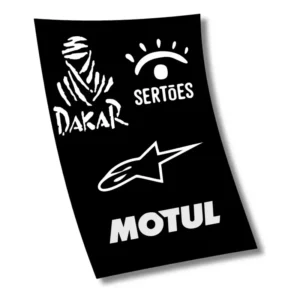 Kit 4 Adesivos Dakar Alpinestar Sertões Motul Motocross Br